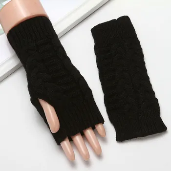 Женские модные трикотажные ветрозащитные теплые перчатки с утолщенными пальцами  10