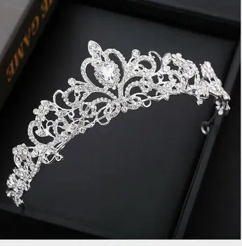Хрустальная Свадебная тиара, Свадебная корона, украшения для выпускного вечера, диадема принцессы королевы для женщин  4